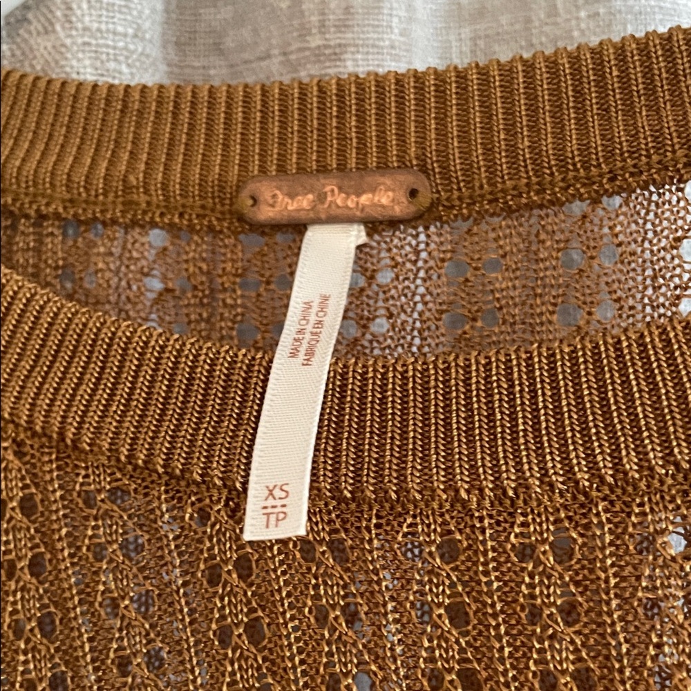 Free People Brown Ribbed Long-Sleeve Knit Top - Picture 2 of 3